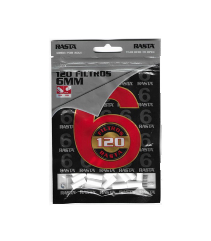 Filtros Rasta 120 unidades 15 mm x 6 mm, herméticamente cerrados y prácticos