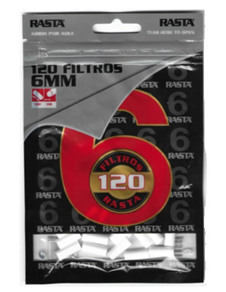 Filtros Rasta 120 unidades 15 mm x 6 mm, herméticamente cerrados y prácticos