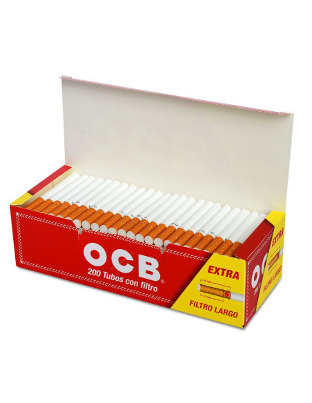 Tubos OCB Rojo 200 unidades con filtro extra largo 24 mm x 15 mm