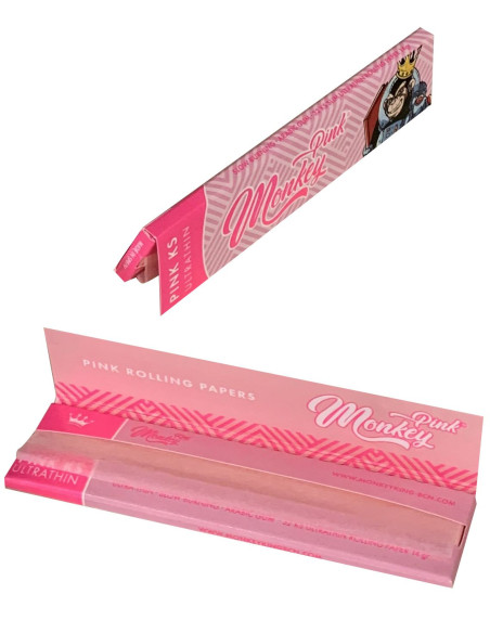 Librito de papel MONKEY Pink King Size Slim en estuche para estancos y puntos automáticos