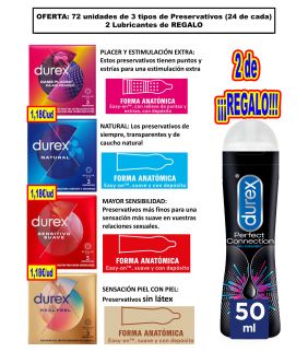 72 DUREX + 2 GELES REGALO