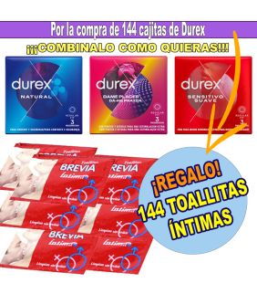 144 DUREX + 144 TOALLITAS...