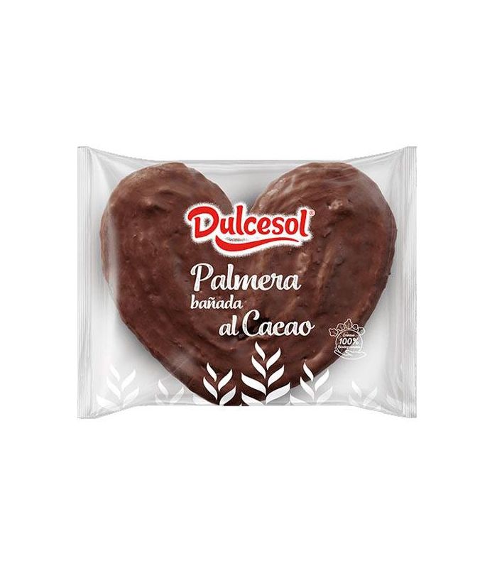Palmera Cacao 80g Dulcesol, bollería de hojaldre con chocolate
