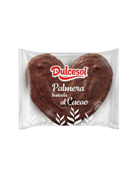 Palmera Cacao 80g Dulcesol, bollería de hojaldre con chocolate
