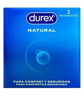 Preservativos Durex Natural 3 unidades, preservativos baratos.