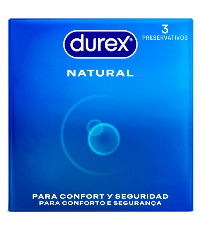 Preservativos Durex Natural 3 unidades, preservativos baratos.