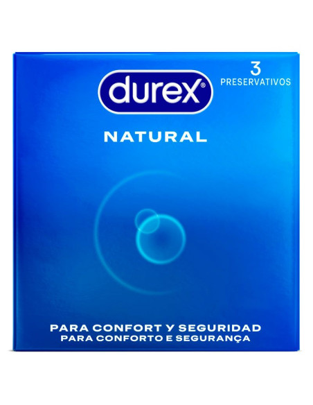 Preservativos Durex Natural 3 unidades, preservativos baratos.