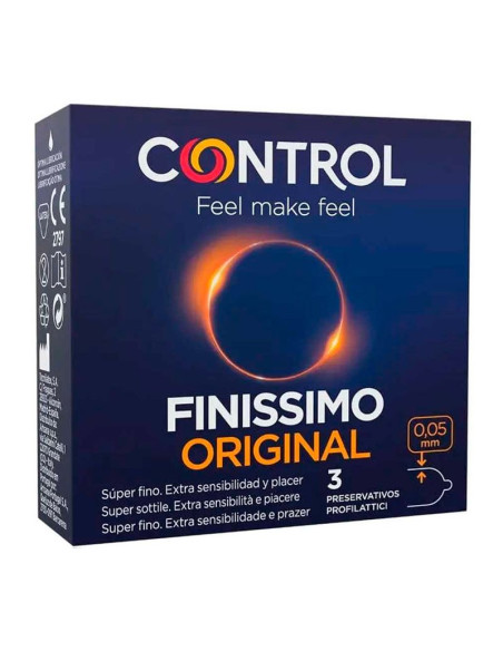 Pack de 3 preservativos Control Finissimo para sex shop, vending y empresas