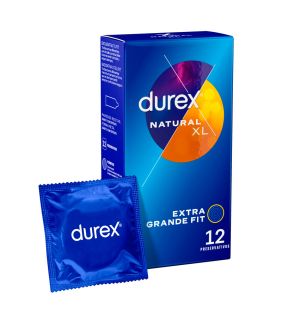 Durex Natural XL 12 unidades – Preservativos grandes para vending y sexshop
