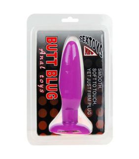 Plug anal púrpura 14cm, juguete erótico seguro y cómodo