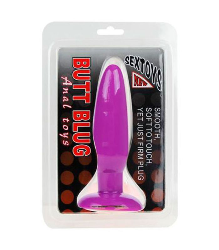 Plug anal púrpura 14cm, juguete erótico seguro y cómodo