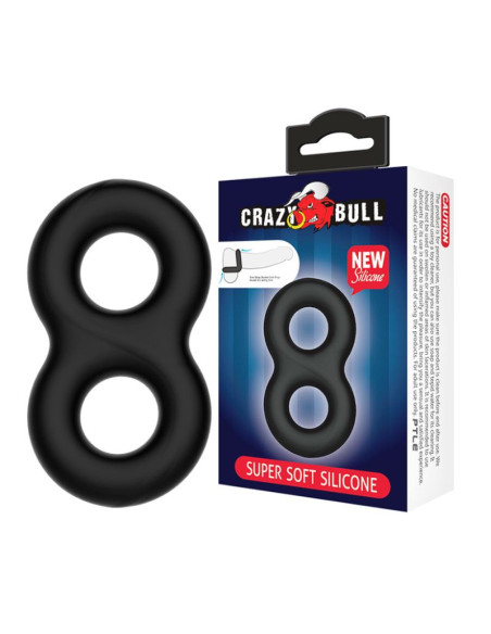 Crazy Bull Anilla Doble, anillo vibrante para placer prolongado. Juguetes para adultos.