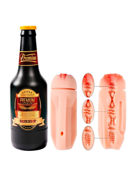 Masturbador Botella de Cerveza, placer discreto y realista para el bienestar sexual.