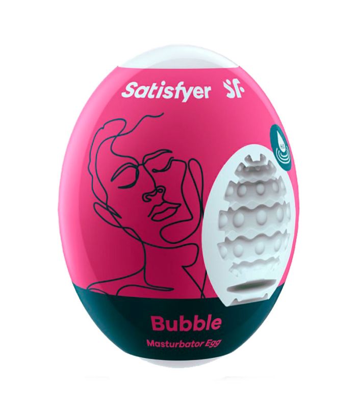 ): Huevo masturbador Satisfyer Bubble para placer personal compacto.