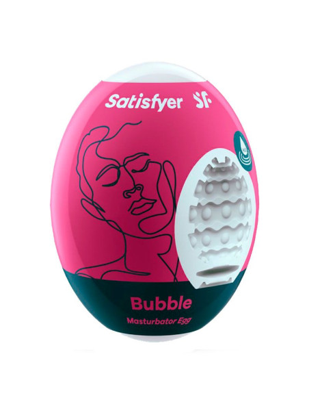 ): Huevo masturbador Satisfyer Bubble para placer personal compacto.