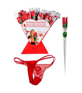 Rosa decorativa con tanga rojo un detalle íntimo