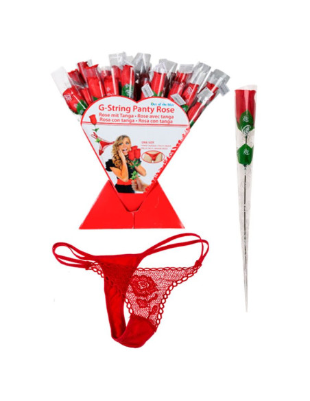 Rosa decorativa con tanga rojo un detalle íntimo