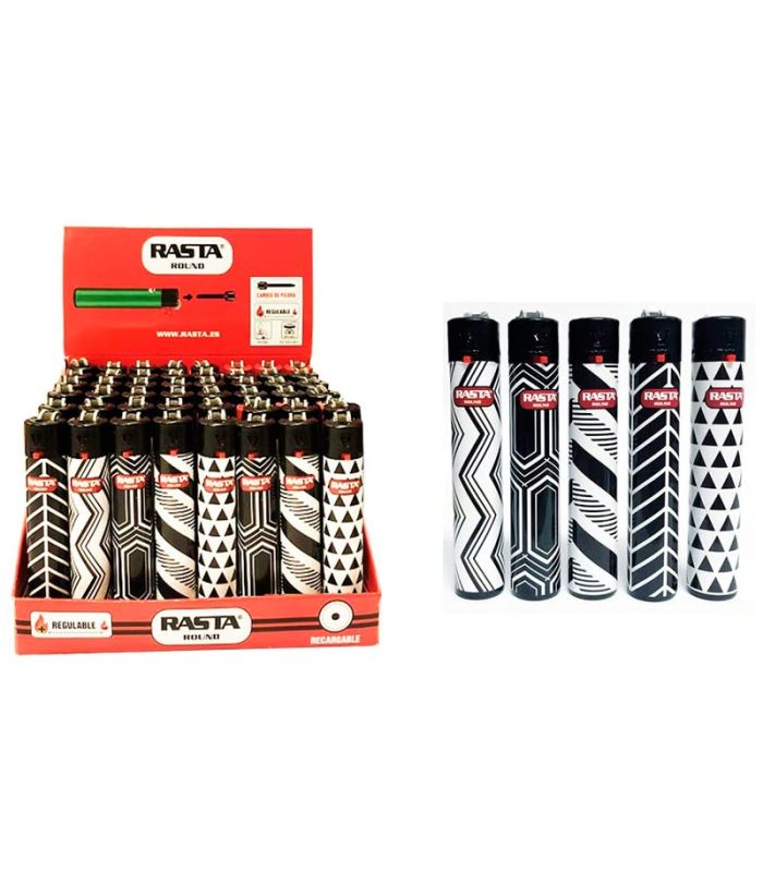 Mechero Rasta Round barato para estanco y fumadores decorado geométrico