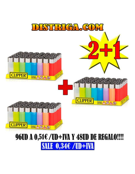 Pack 2 + 1 Clipper Pocket económico para fumadores y estancos