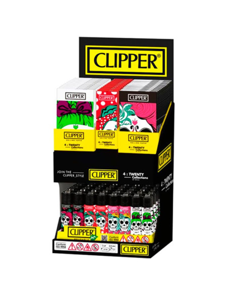 Expositor Clipper con papel y mecheros para estancos, fumadores y máquinas expendedoras