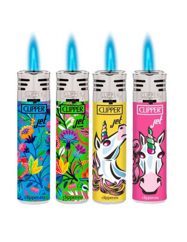 Encendedor Clipper jet flame decorado con diseños surtidos