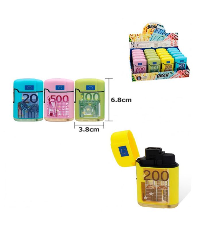 Mechero Turbo Dinero con llama potente y diseño