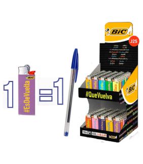 Expositor BIC con 100 bolígrafos de regalo para estancos, fumadores y máquinas expendedoras