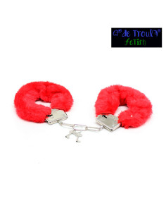 Esposas De Troula de terciopelo rojo con cadena accesorio íntimo suave
