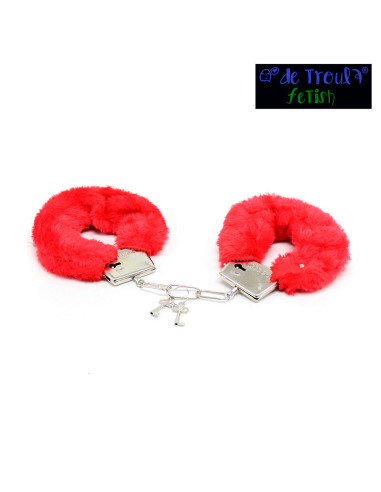 Esposas De Troula de terciopelo rojo con cadena accesorio íntimo suave