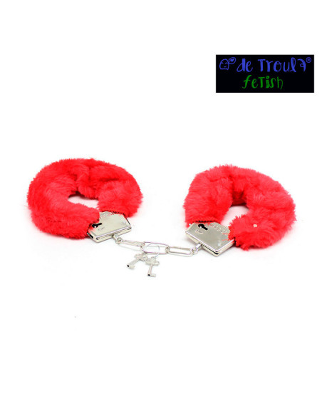 Esposas De Troula de terciopelo rojo con cadena accesorio íntimo suave