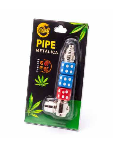 Pipa metálica Hizon diseño dados con filtros incluida compacta