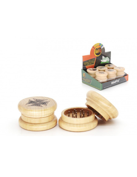 Grinder Madera Hibron 2 Partes | Accesorio de molienda para fumador