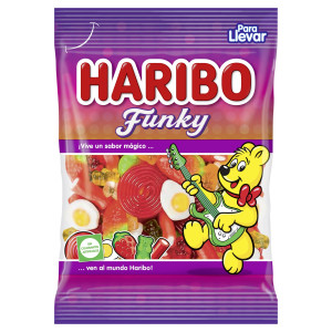 Bolsa Haribo Funky Mix de 100 gramos con surtido variado de gominolas.