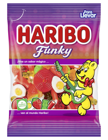 Bolsa Haribo Funky Mix de 100 gramos con surtido variado de gominolas.