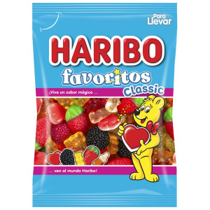 Bolsa Haribo Favoritos Classic con surtido de gominolas.
