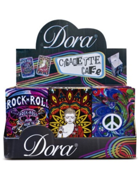 Pitillera Dora Push Open de plástico con diseños surtidos