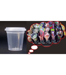 4 VASOS CON TAPA 155ML