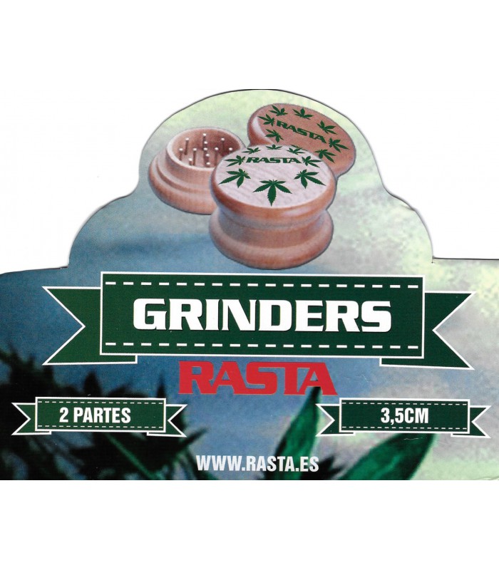 Grinder de madera Rasta 2 partes para fumador
