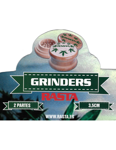 Grinder de madera Rasta 2 partes para fumador
