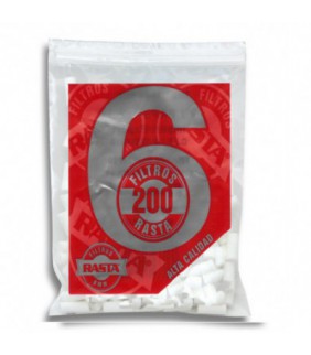 Filtros Rasta 200 unidades 6 mm, herméticamente cerrados y prácticos