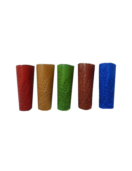 Funda de cuero con diseño decorativo para mechero redondo Clipper Classic